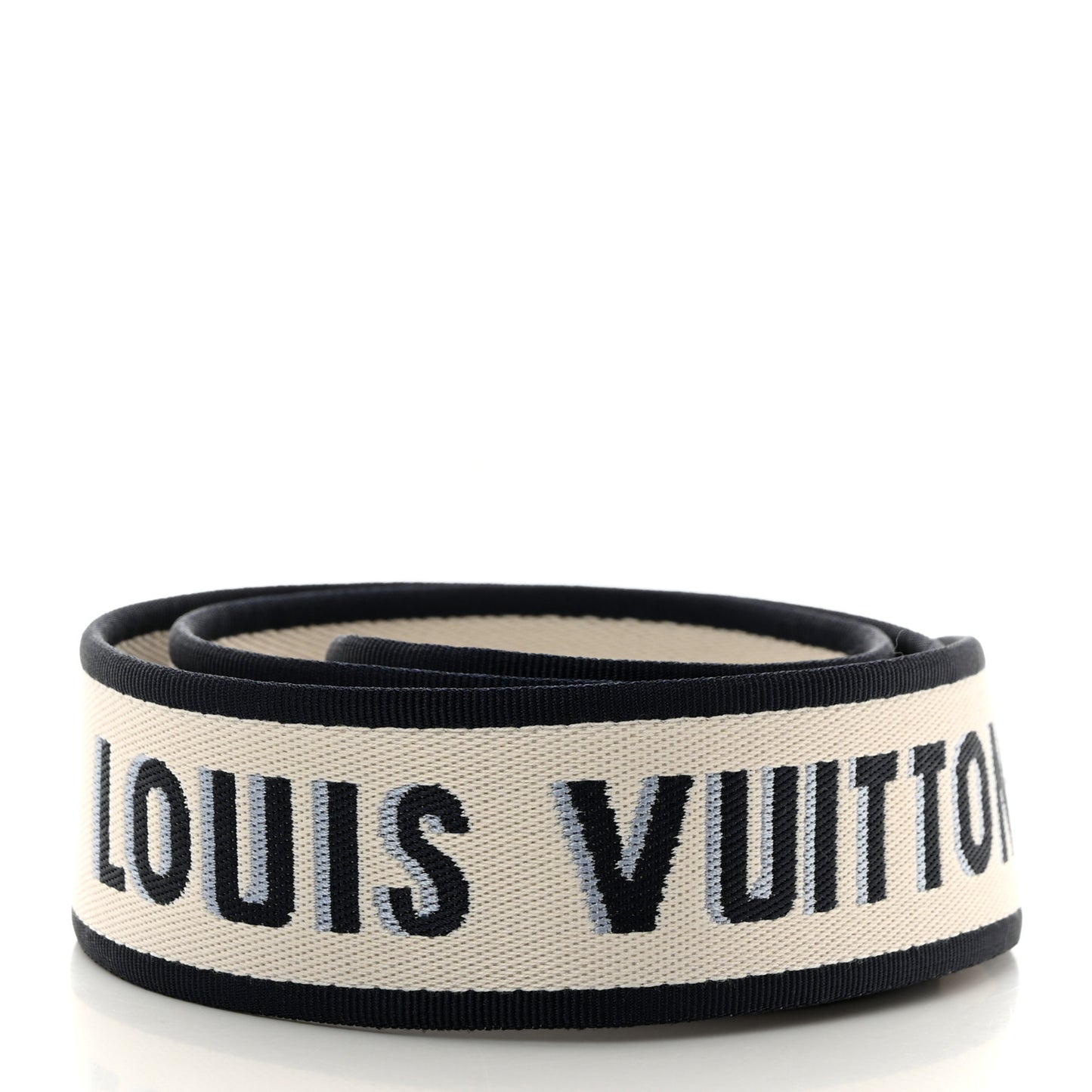 Jacquard Bandouliere Shoulder Strap White Navy Blue