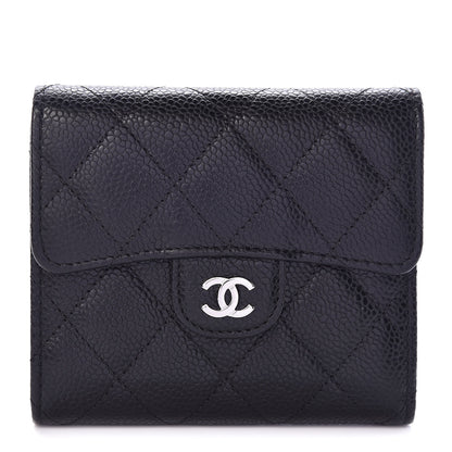 Chanel Caviar Quilted Compact Flap Wallet Black 1 of 9