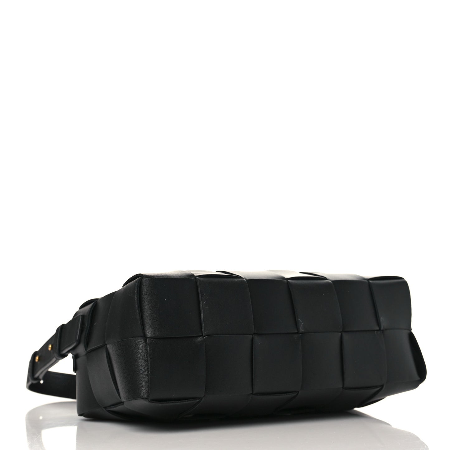 Lambskin Maxi Intrecciato Brick Cassette Bag Black