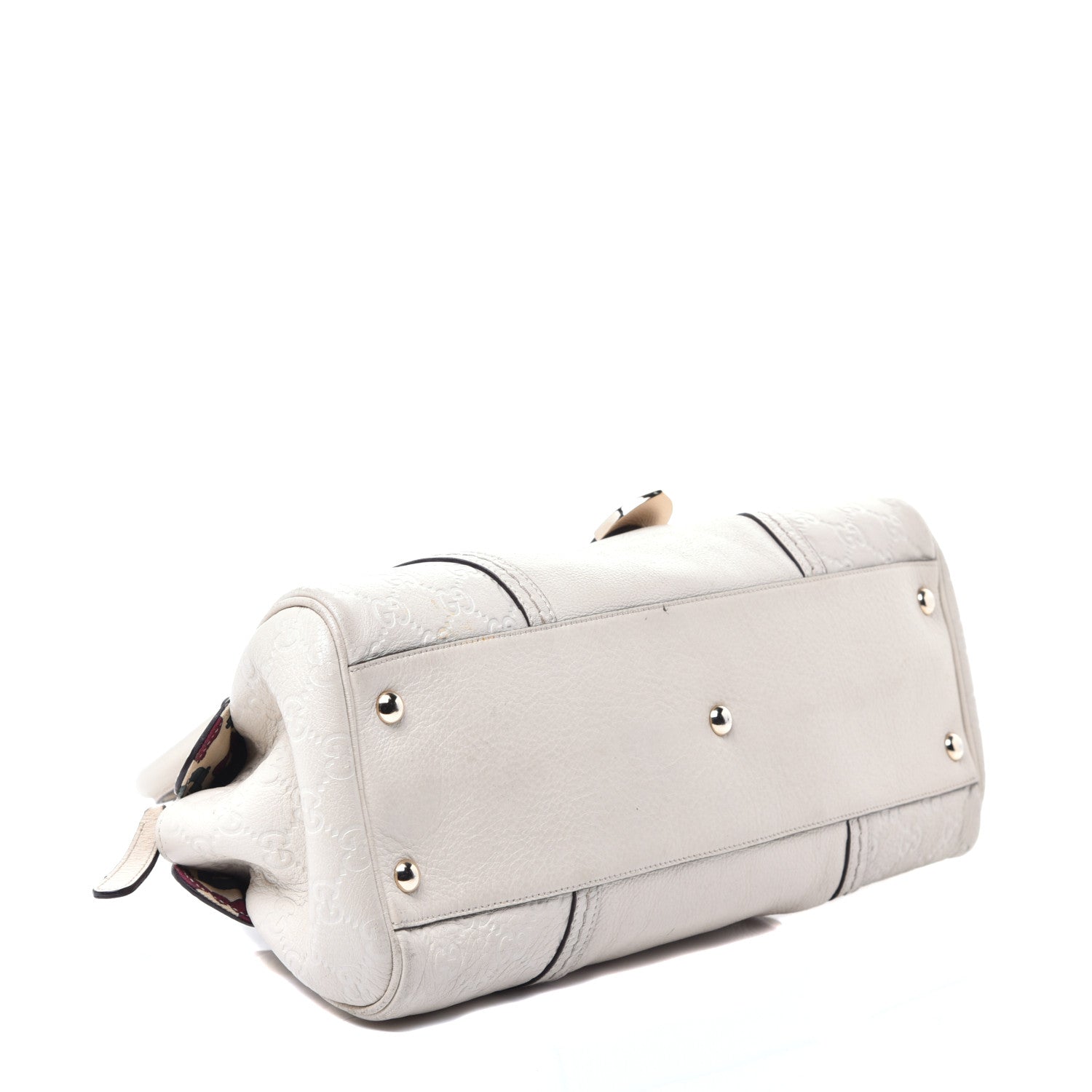 Gucci Calfskin Guccissima Signoria Bowler Bag Off White 4 of 9