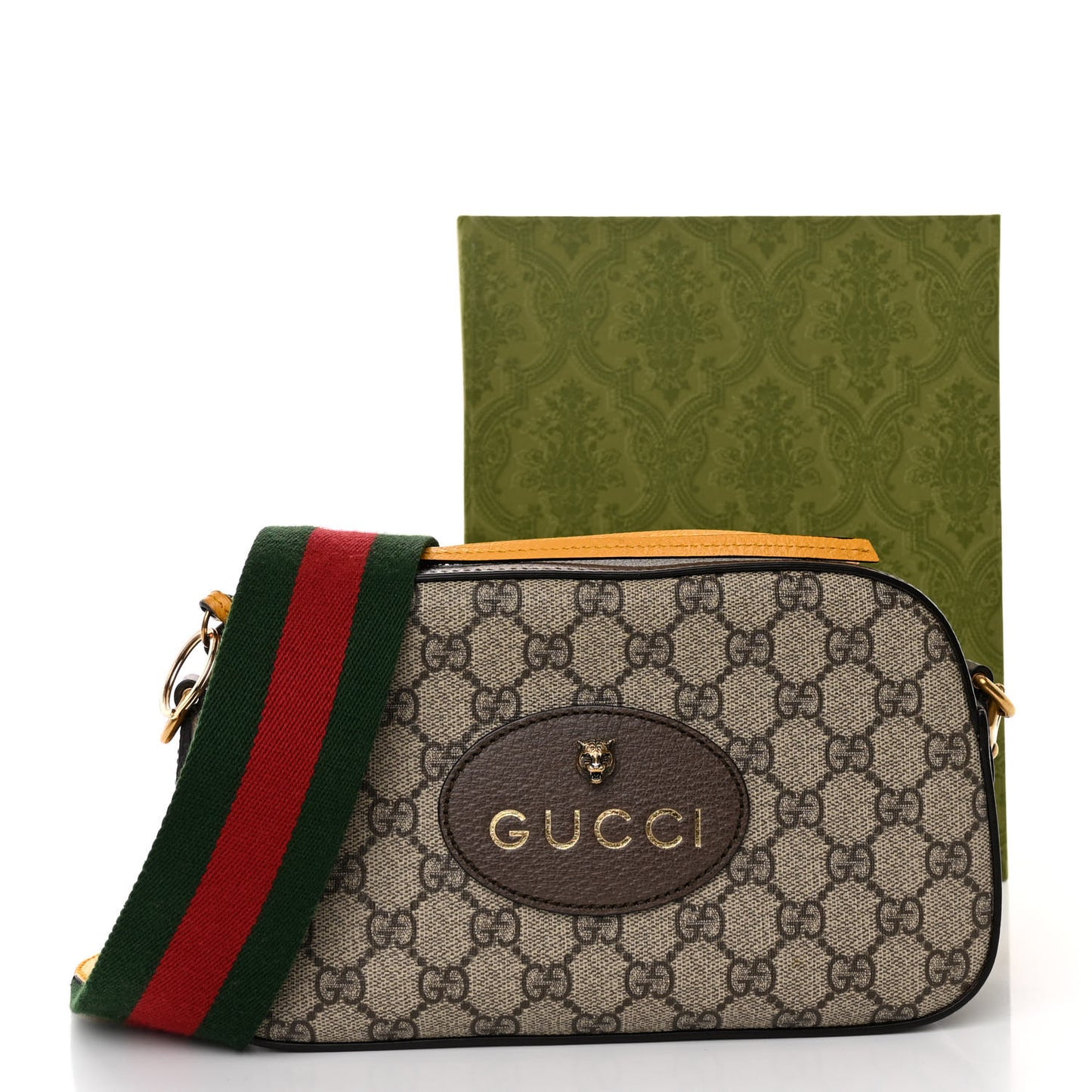 GG Supreme Monogram Web Neo Vintage Shoulder Bag Beige New Acero Crop