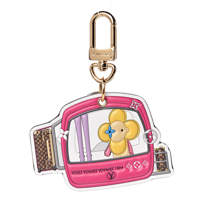 Louis Vuitton Monogram 2019 Christmas Animation Courchevel Bag Charm Key Ring 1 of 3