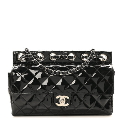Chanel Patent Quilted Medium Diagonal CC Flap Black 1 of 11