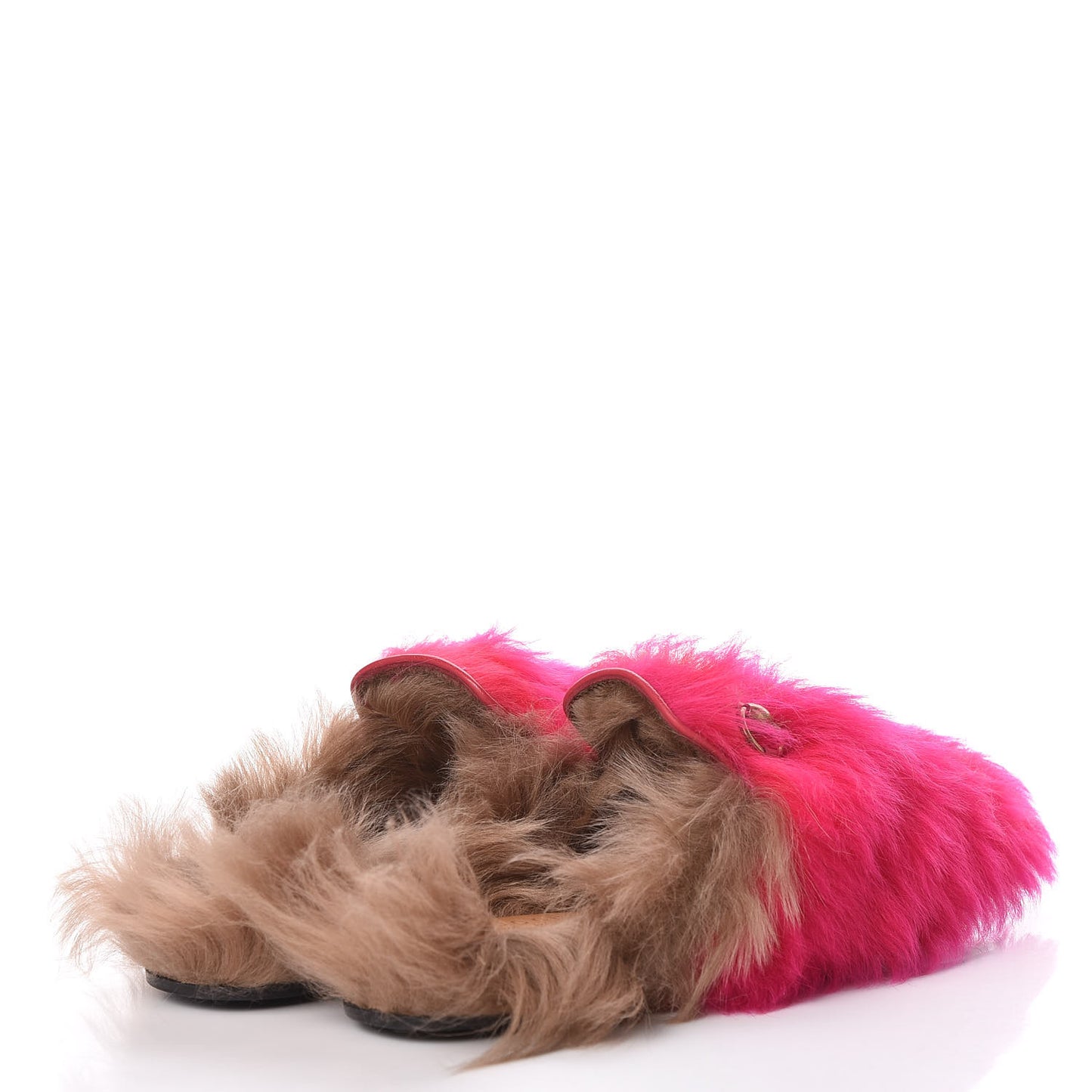 Merino Wool Womens Princetown Slippers 38 Raspberry Lipstick Natural