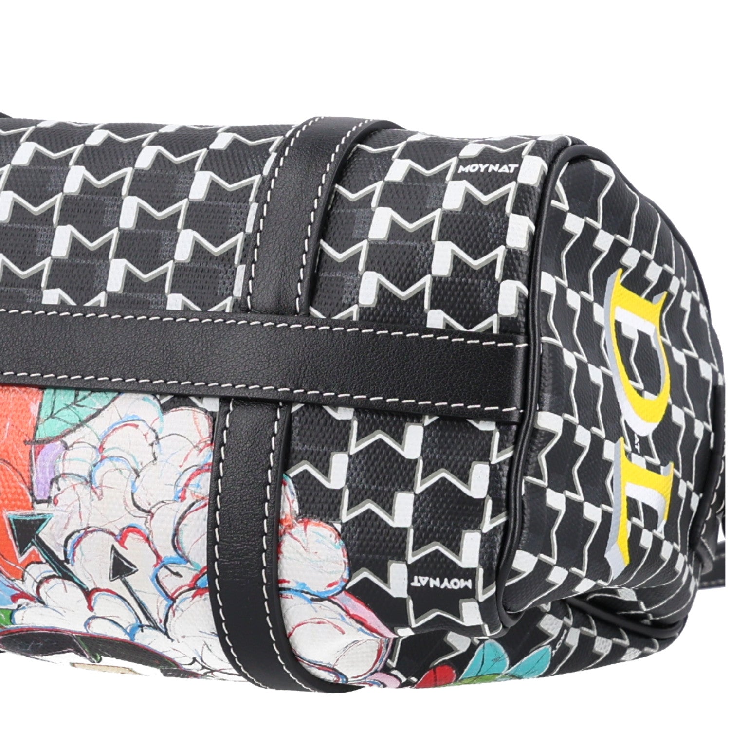 Moynat X KASING LUNG Calfskin Canvas M Labubu Boston Bag Black Multicolor 2 of 11