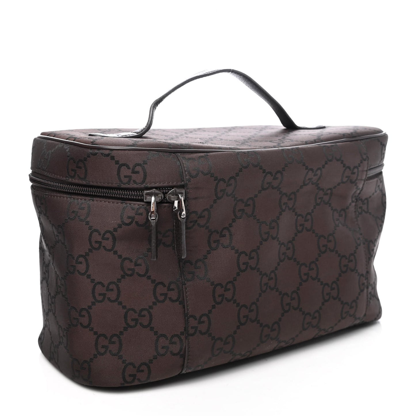 Nylon Monogram Large Cosmetic Case Brown