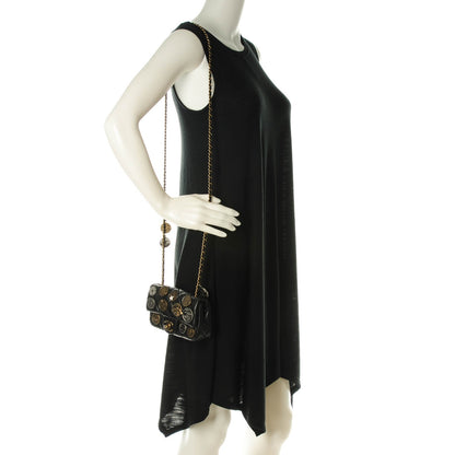 Chanel Aged Calfskin Quilted Extra Mini Medallion Flap Black 2 of 9