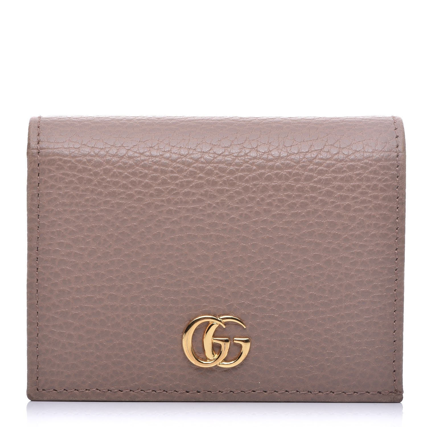 Gucci Pebbled Calfskin GG Marmont Card Case Porcelain Rose 1 of 10