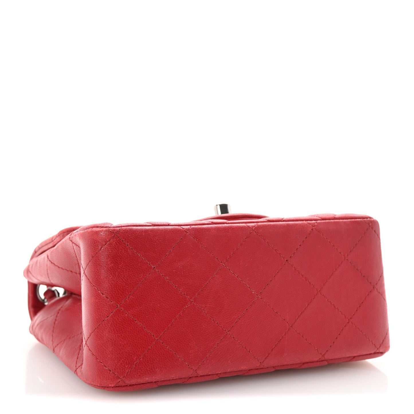 Lambskin Quilted Mini Square Flap Red