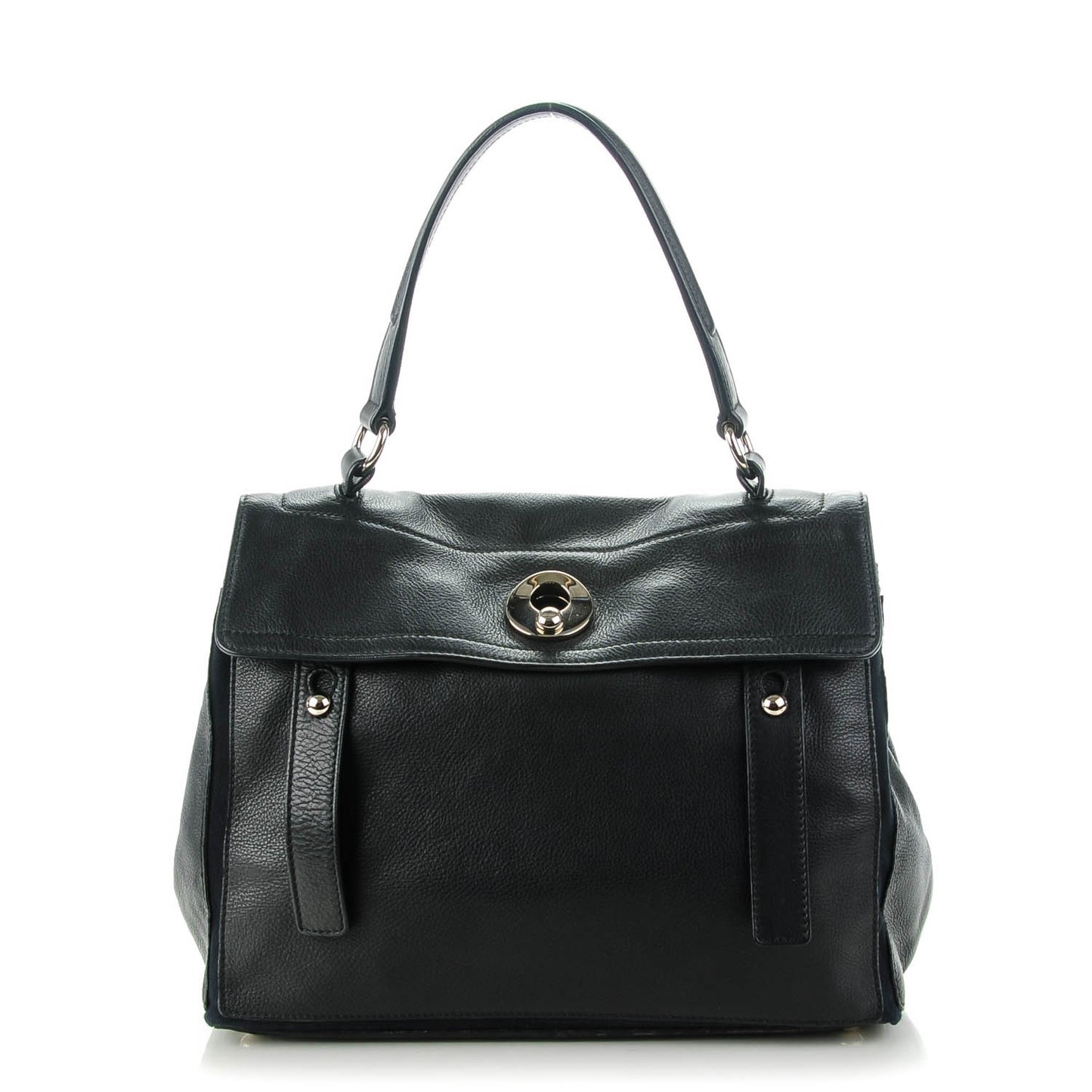 Calfskin Canvas Medium Muse Two Black