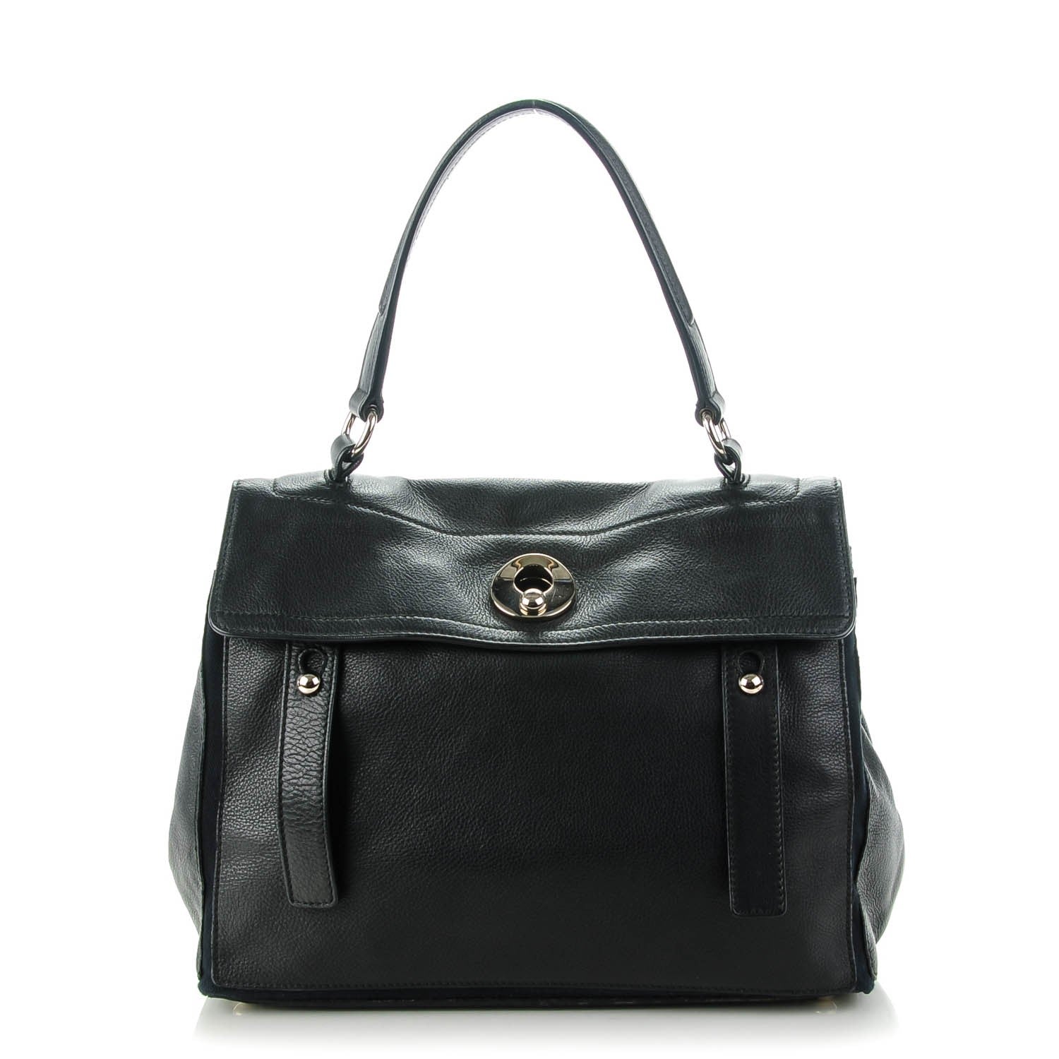 Saint Laurent Calfskin Canvas Medium Muse Two Black 1 of 7