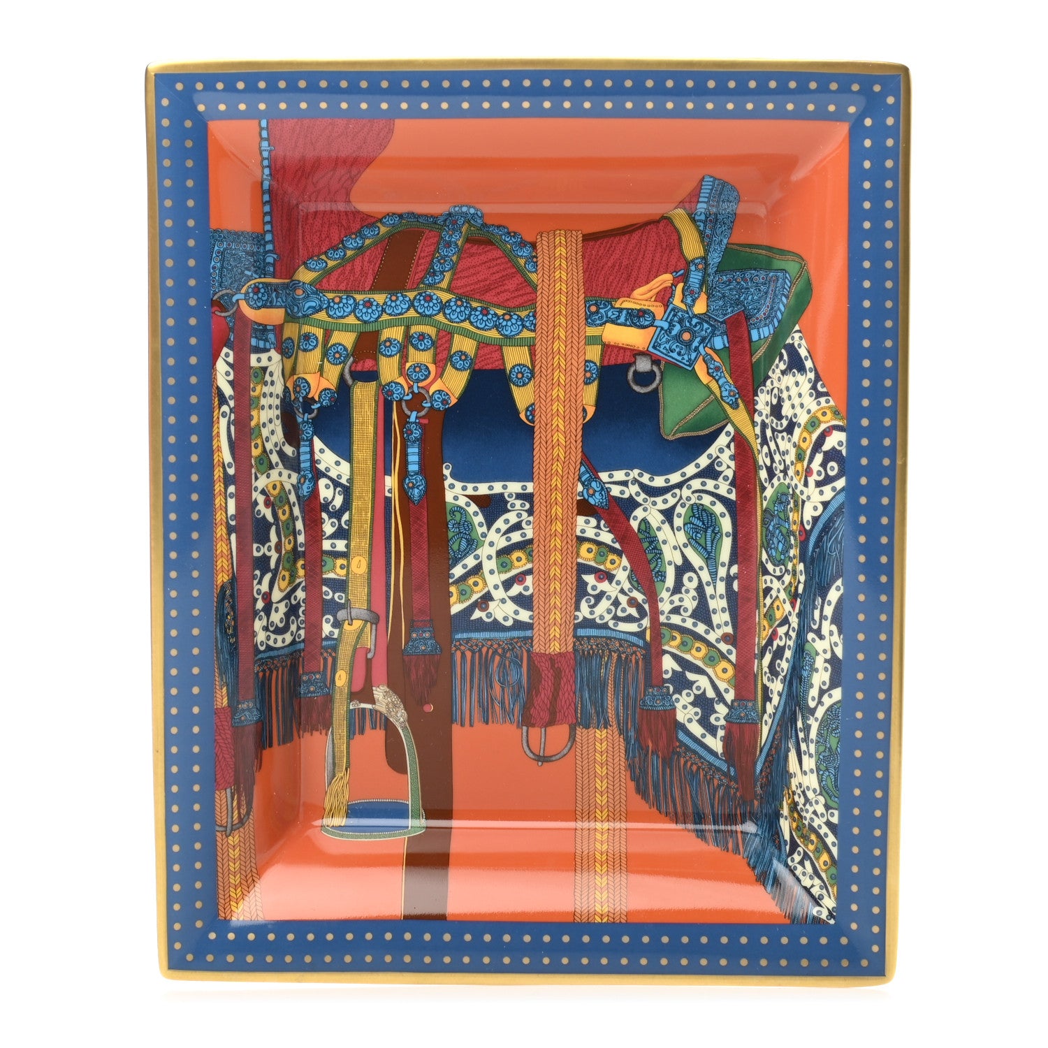 Hermes Porcelain Selle De Dignitaire Change Tray 1 of 6