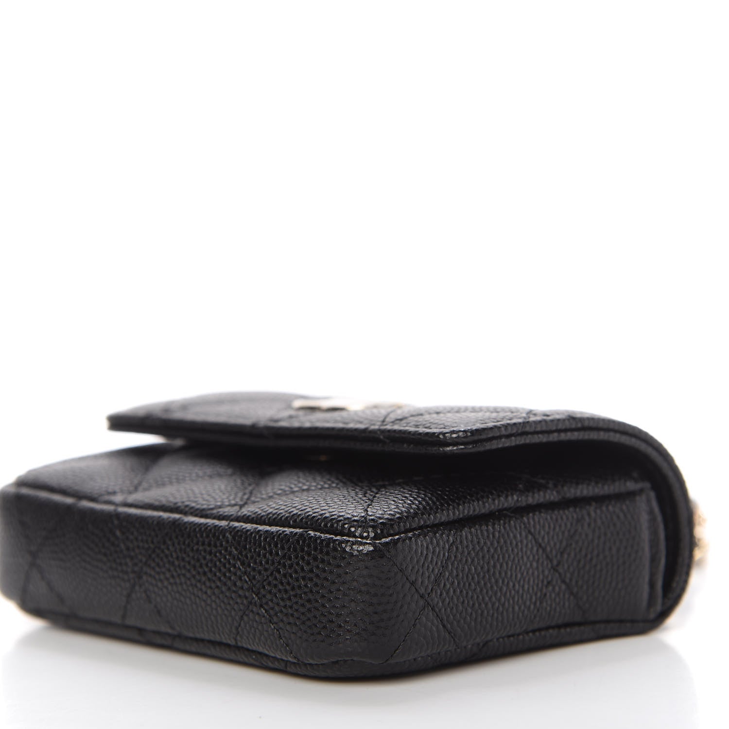 Chanel Caviar Quilted Pearl Card Holder On Chain Black 7 of 11