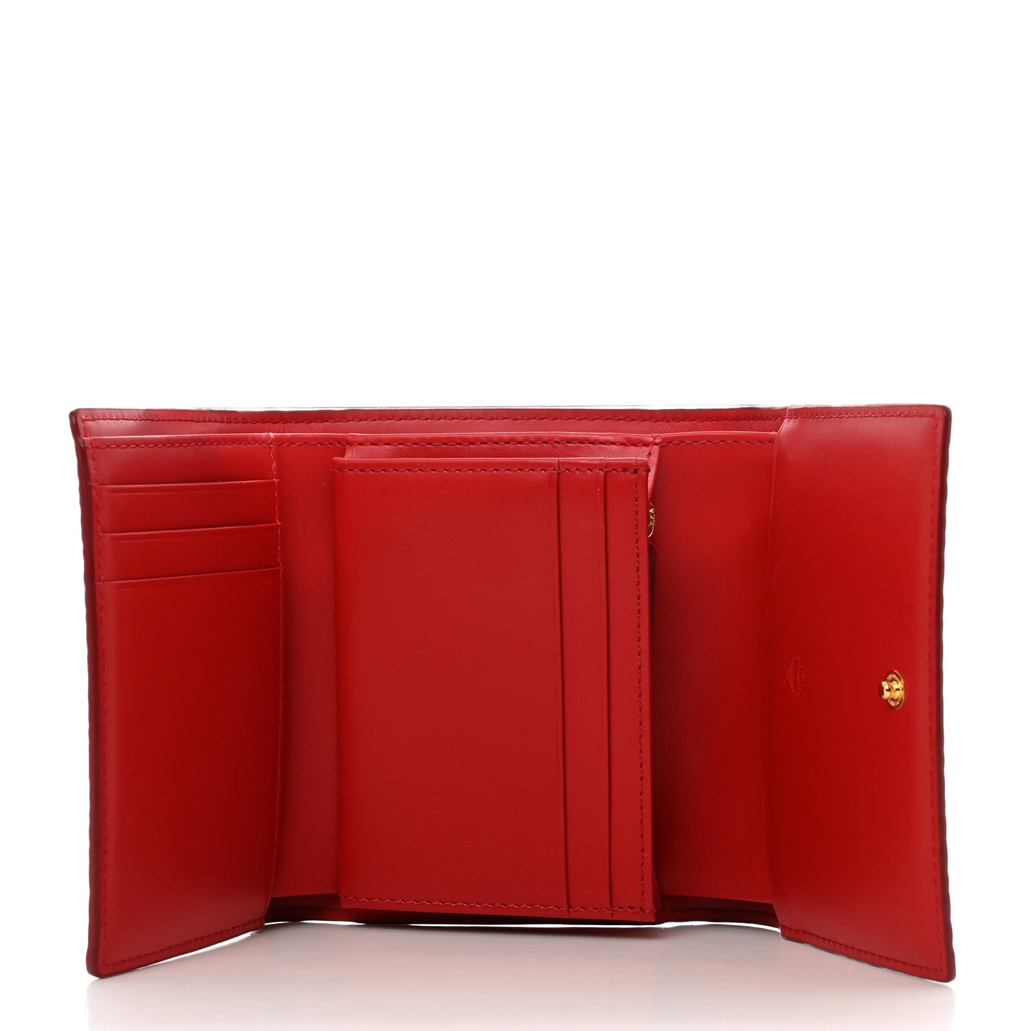 MCM Visetos Tri-Fold Flap Wallet Red 5 of 7