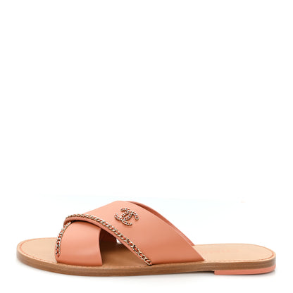 Chanel Calfskin Cruise CC Chain Mules 41 Pink 1 of 9