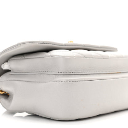 Chanel Calfskin Quilted Top Handle Flap Light Grey 9 of 11