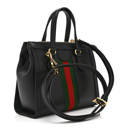 Gucci Textured Calfskin Web Small Ophidia Tote Bag Black 3 of 11