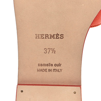 Hermes Epsom Oran Sandals 37.5 Rose Sorbet 6 of 9
