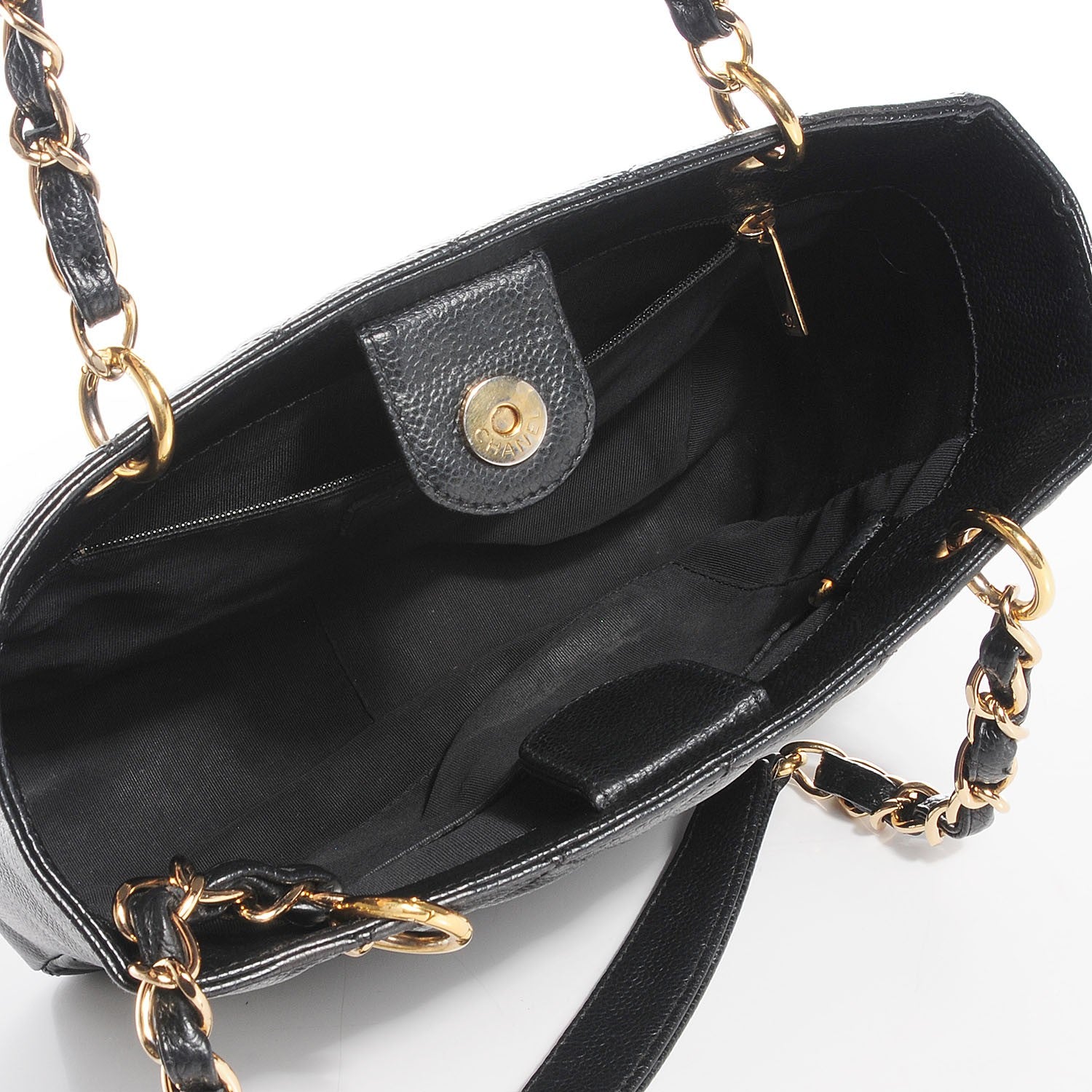 Chanel Caviar Quilted Petit Shopping Tote PST Black 5 of 7