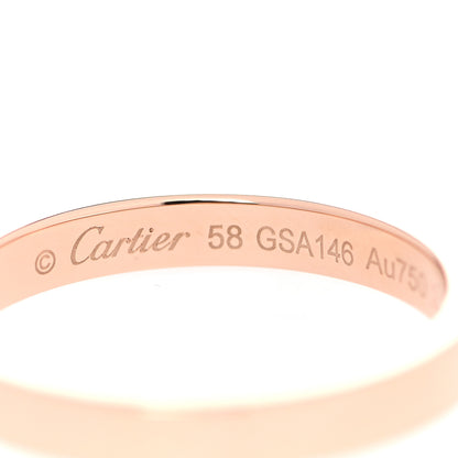 Cartier 18K Pink Gold 3mm C De Cartier Wedding Band Ring 58 8.25 4 of 5