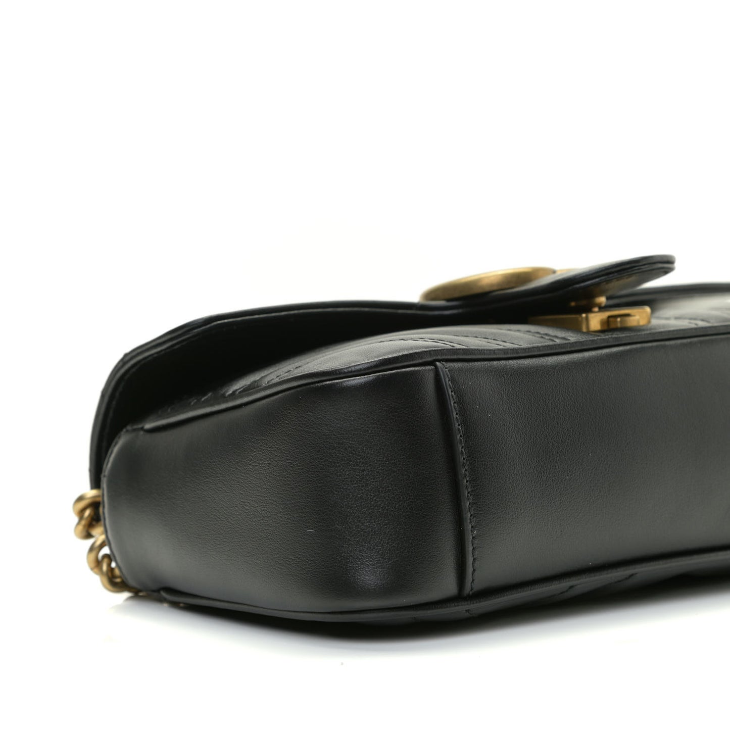 Calfskin Matelasse Mini GG Marmont Shoulder Bag Black