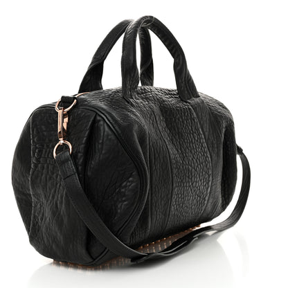 Alexander Wang Pebbled Lambskin Rocco Black Rose Gold Hardware 3 of 13