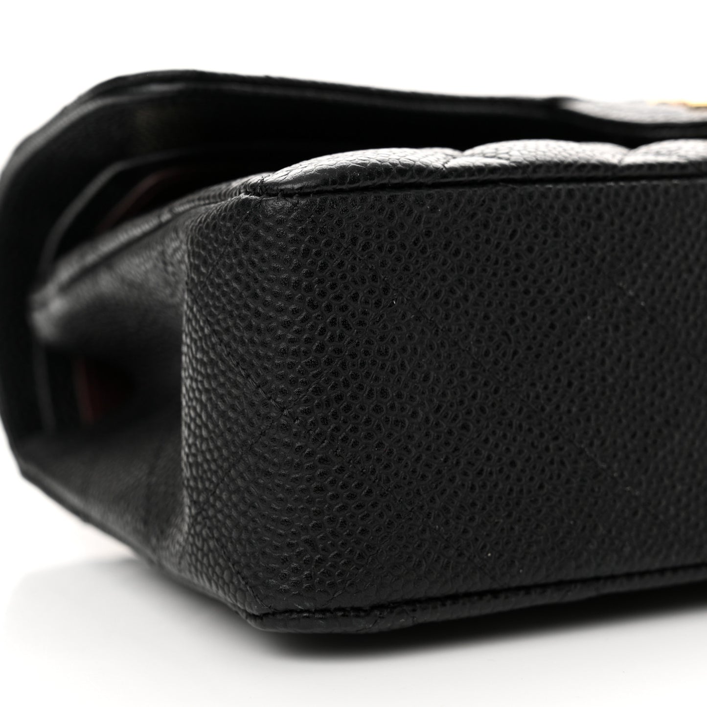 Caviar Quilted Small Double Flap Black