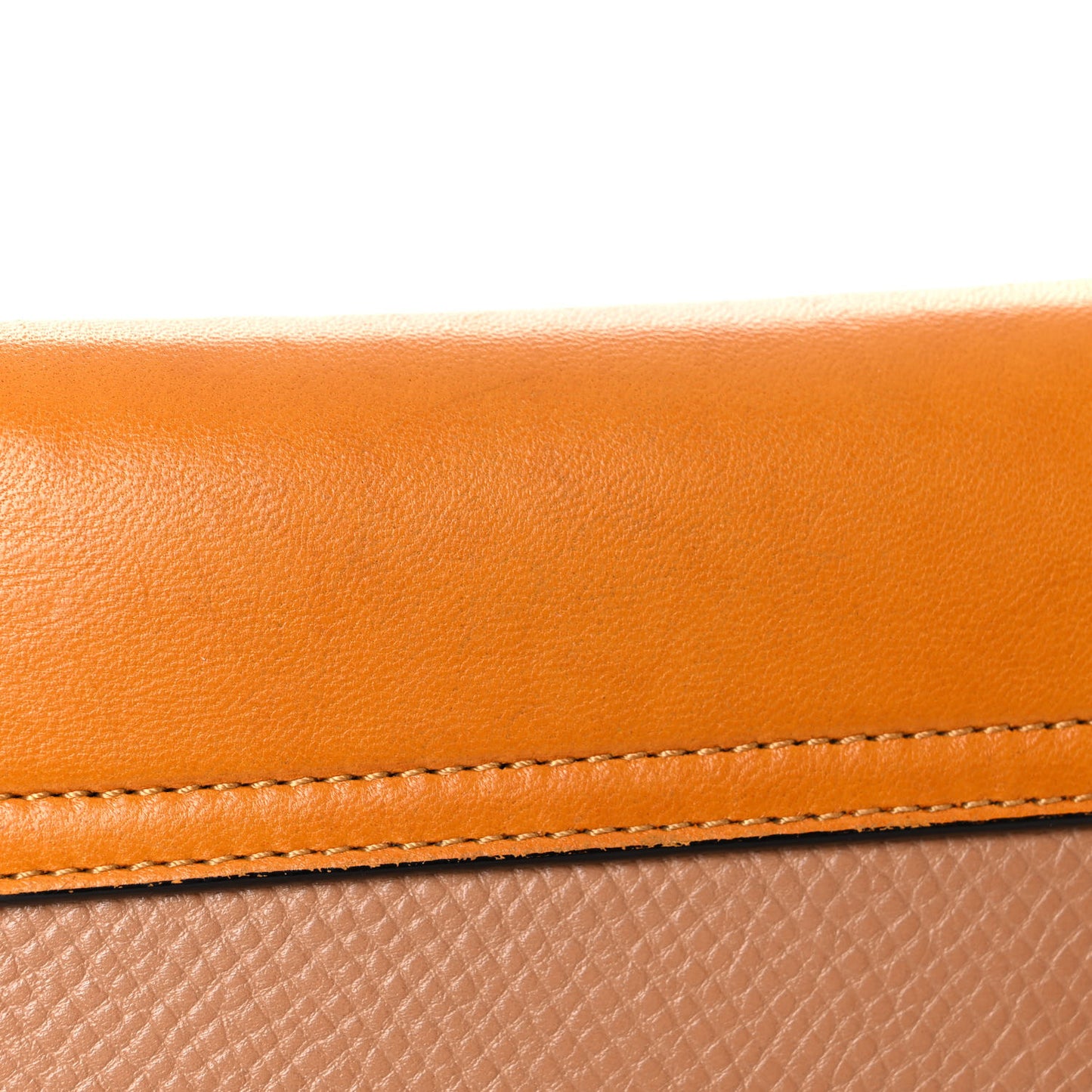 Grained Calfskin Lambskin Medium Bi-Color Drew Shoulder Bag Wet Sand Sunflower