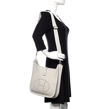 Hermes Taurillon Clemence Evelyne III PM Gris Perle 2 of 10