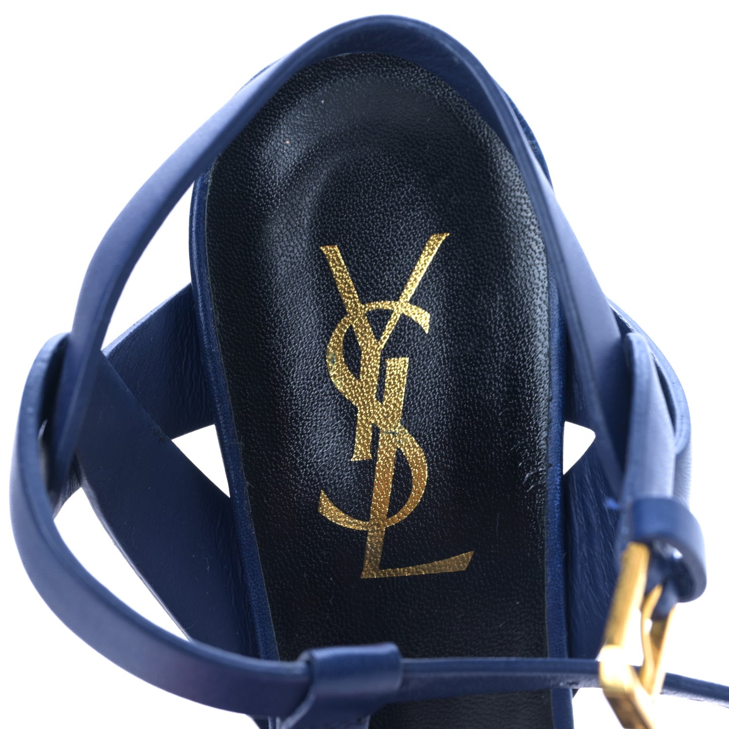 Calfskin Tribute 75 Platform Sandals 36 Navy