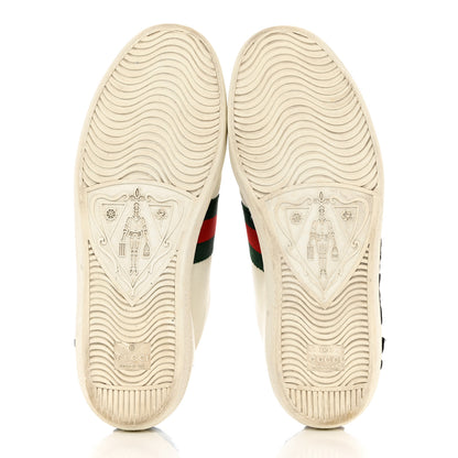 Gucci Calfskin Web Floral Embroidered Womens Ace Sneakers 36.5 White 5 of 11