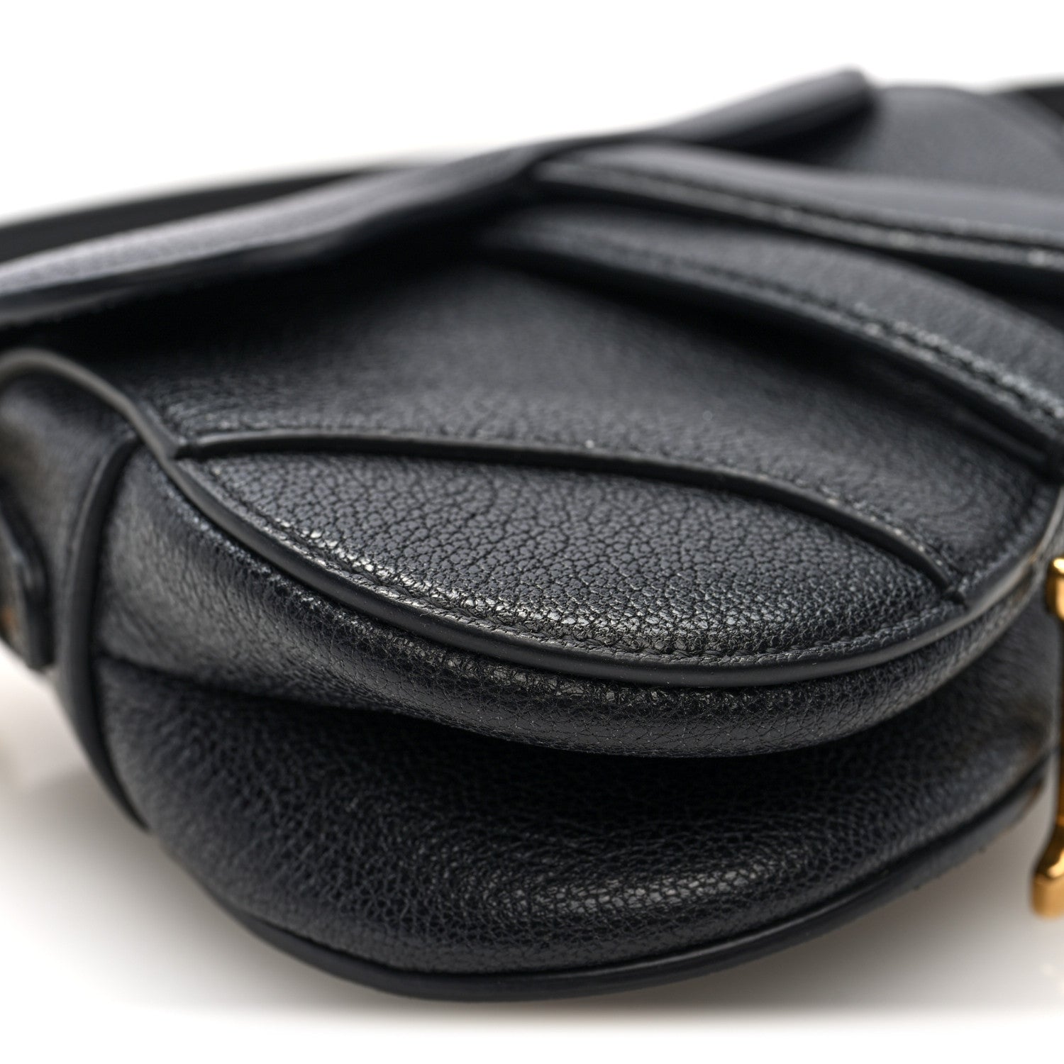 Christian Dior Goatskin Micro Saddle Bag With Strap Black 8 of 10