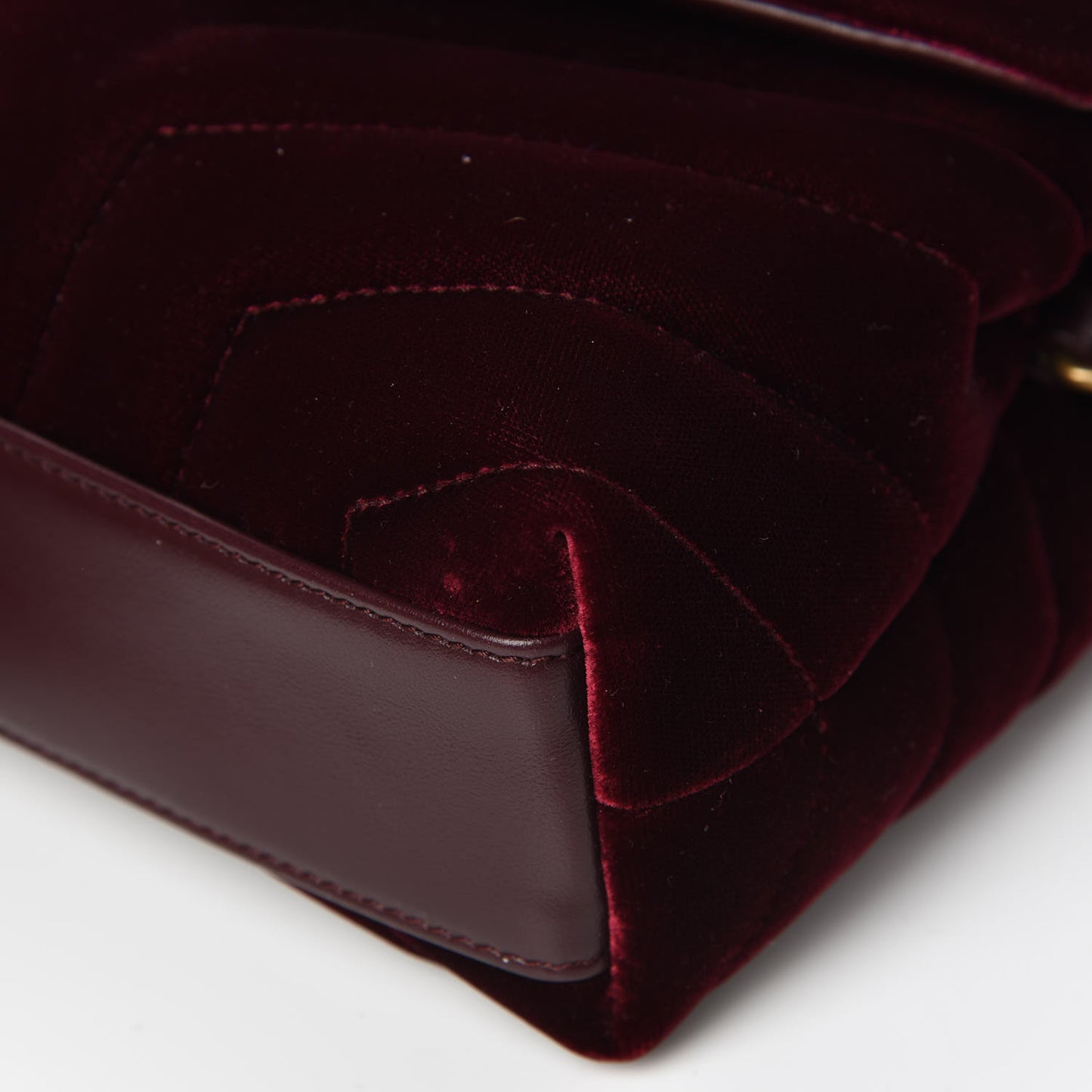 Velvet Y Quilted Monogram Toy Loulou Crossbody Bag French Burgundy