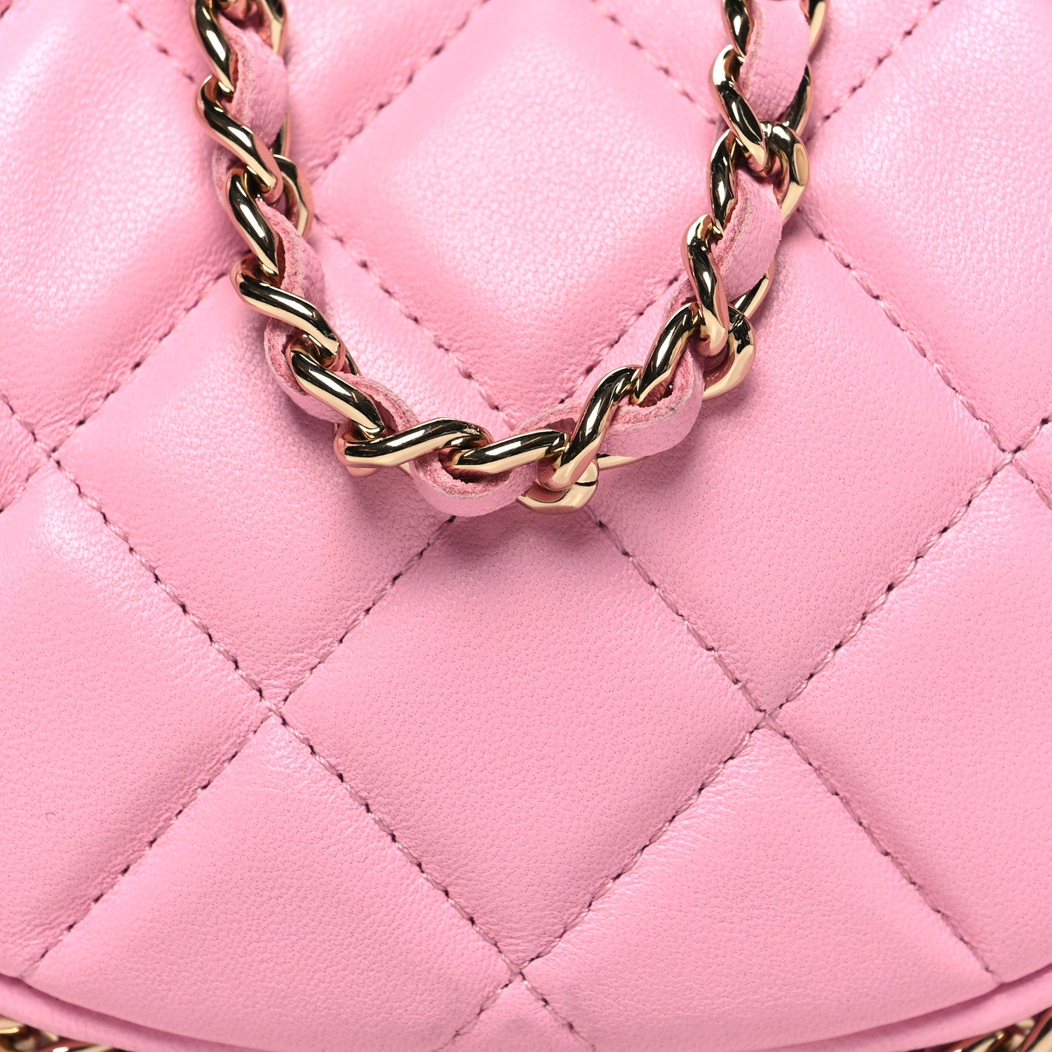 Chanel Lambskin Quilted Mini Chain Around Hobo Pink 8 of 10