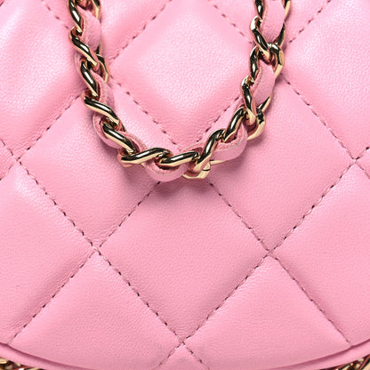 Chanel Lambskin Quilted Mini Chain Around Hobo Pink 8 of 10