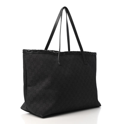 Gucci Monogram Peggy Braided Tote Black 2 of 4