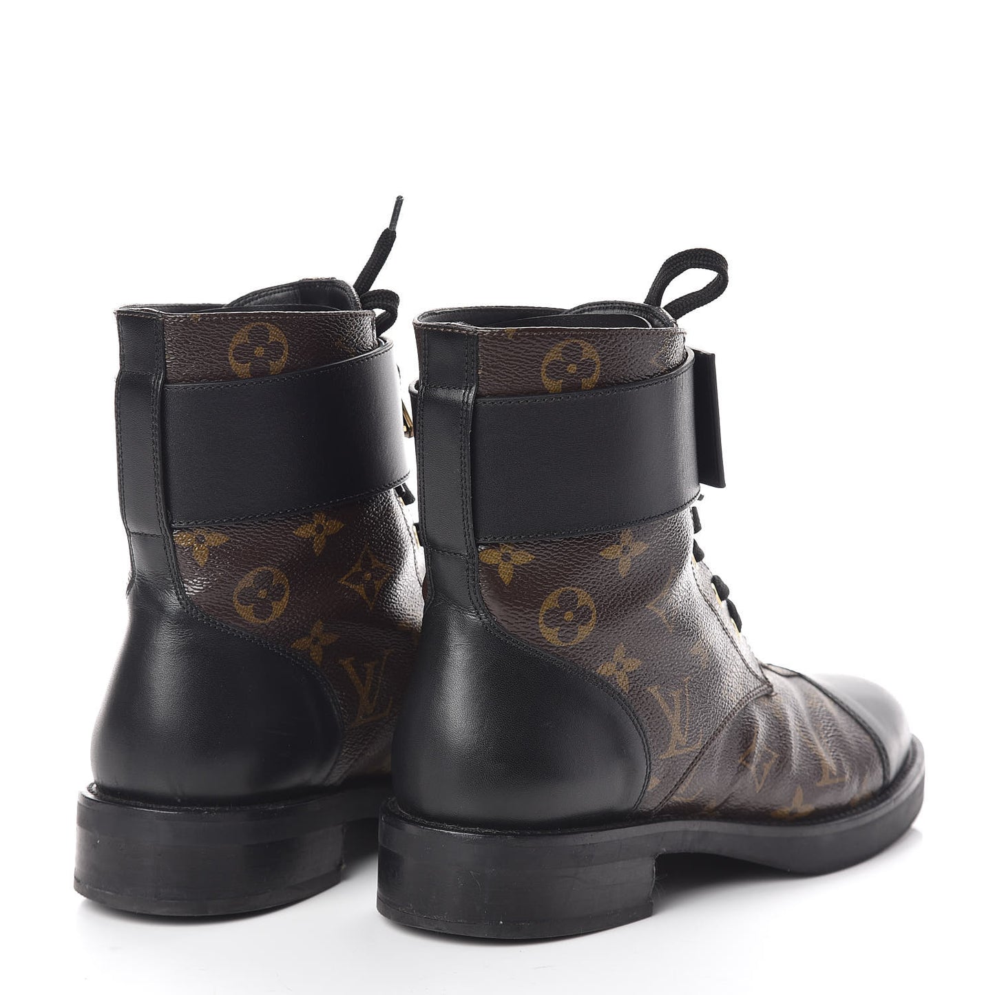 Calfskin Monogram Wonderland Flat Ranger Boots 38 Black