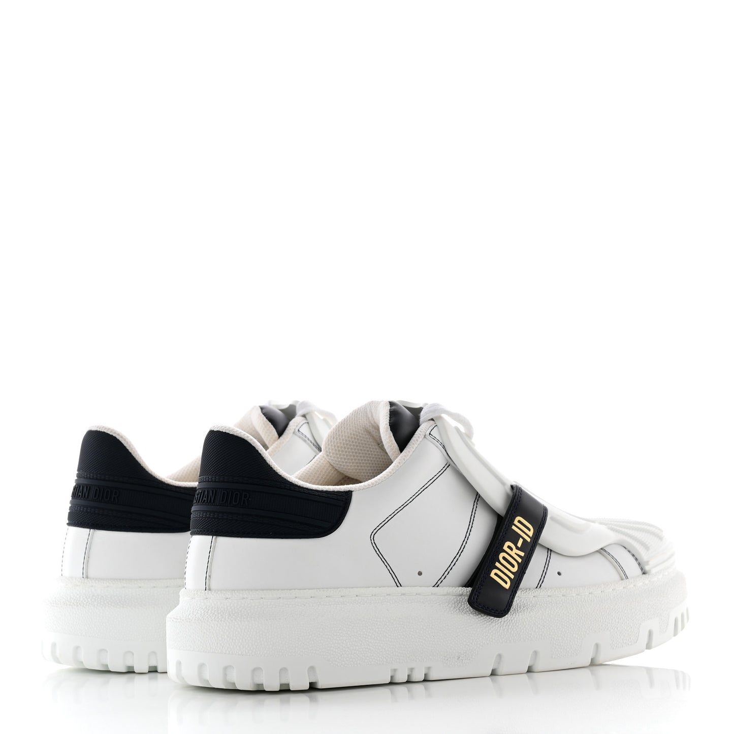Calfskin Bi-Color Dior-ID Platform Sneakers 40 White Deep Blue