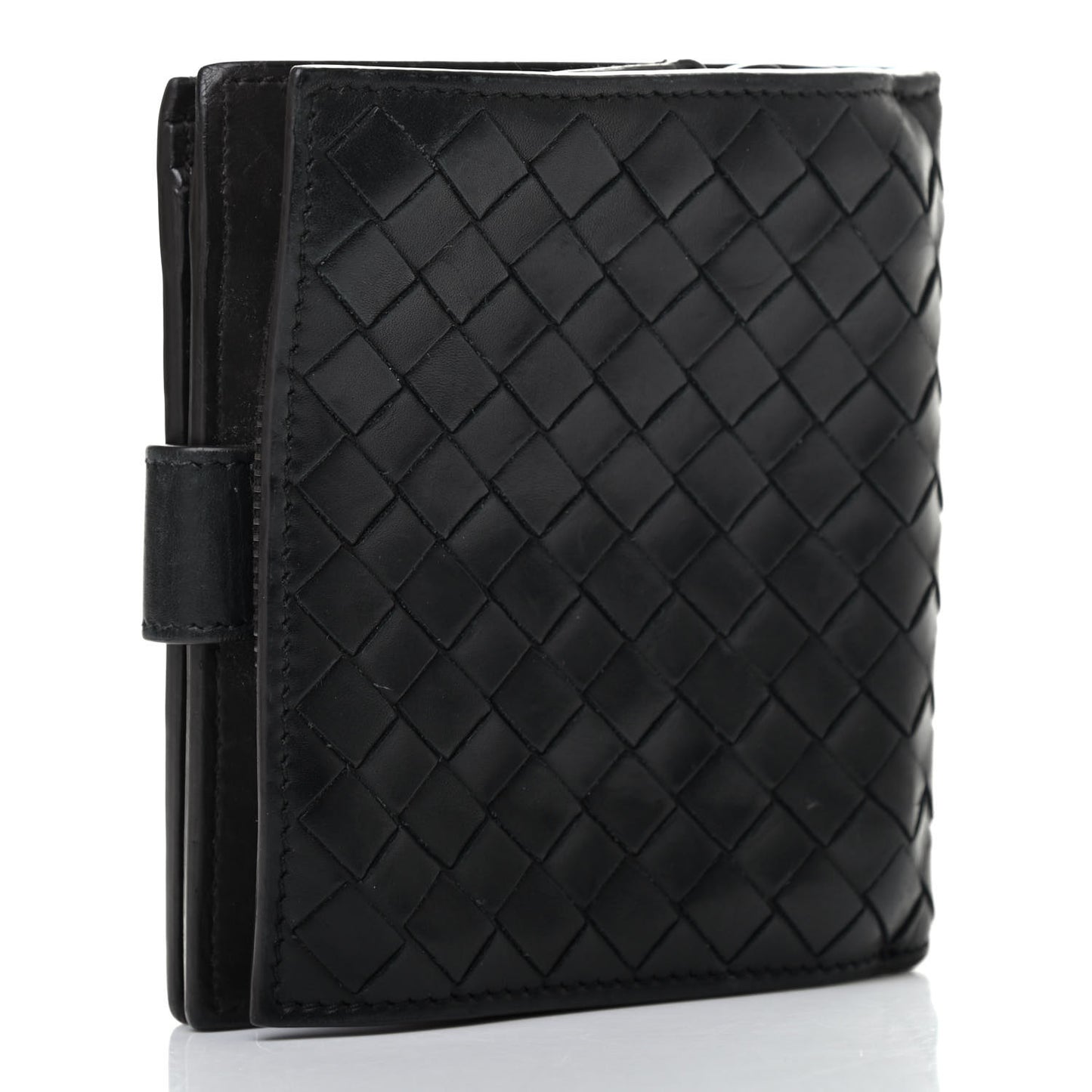 Nappa Intrecciato French Flap Wallet Black