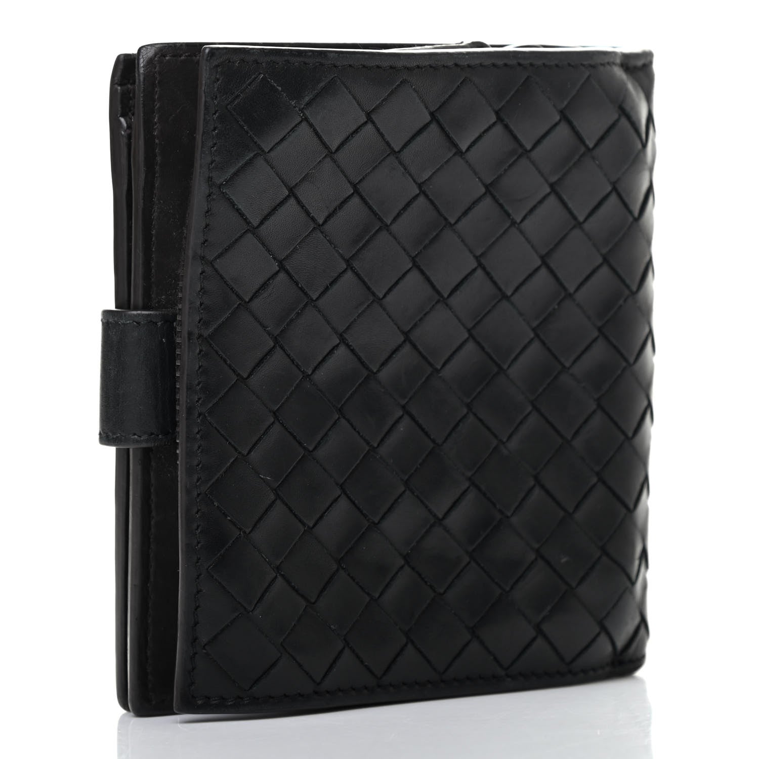 Bottega Veneta Nappa Intrecciato French Flap Wallet Black 2 of 6