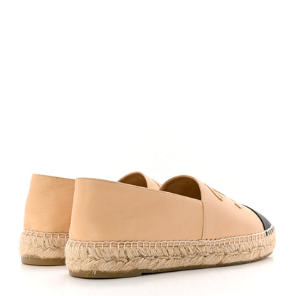Chanel Lambskin CC Espadrilles 39 Beige Black 4 of 12