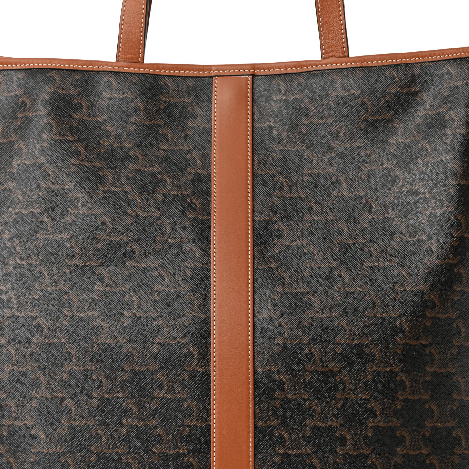 Celine Triomphe Canvas Calfskin Medium Cabas Bag Tan 8 of 10