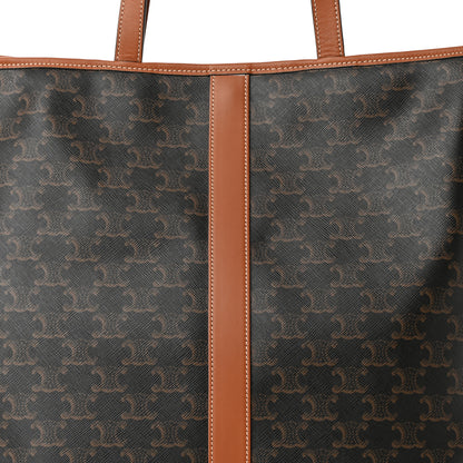 Celine Triomphe Canvas Calfskin Medium Cabas Bag Tan 8 of 10