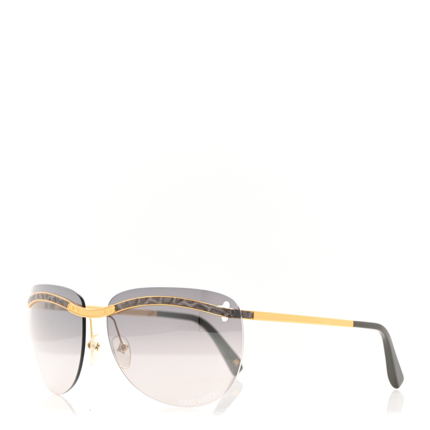 Louis Vuitton Metal Rimless Sunglasses Z0223U Gold 1 of 8