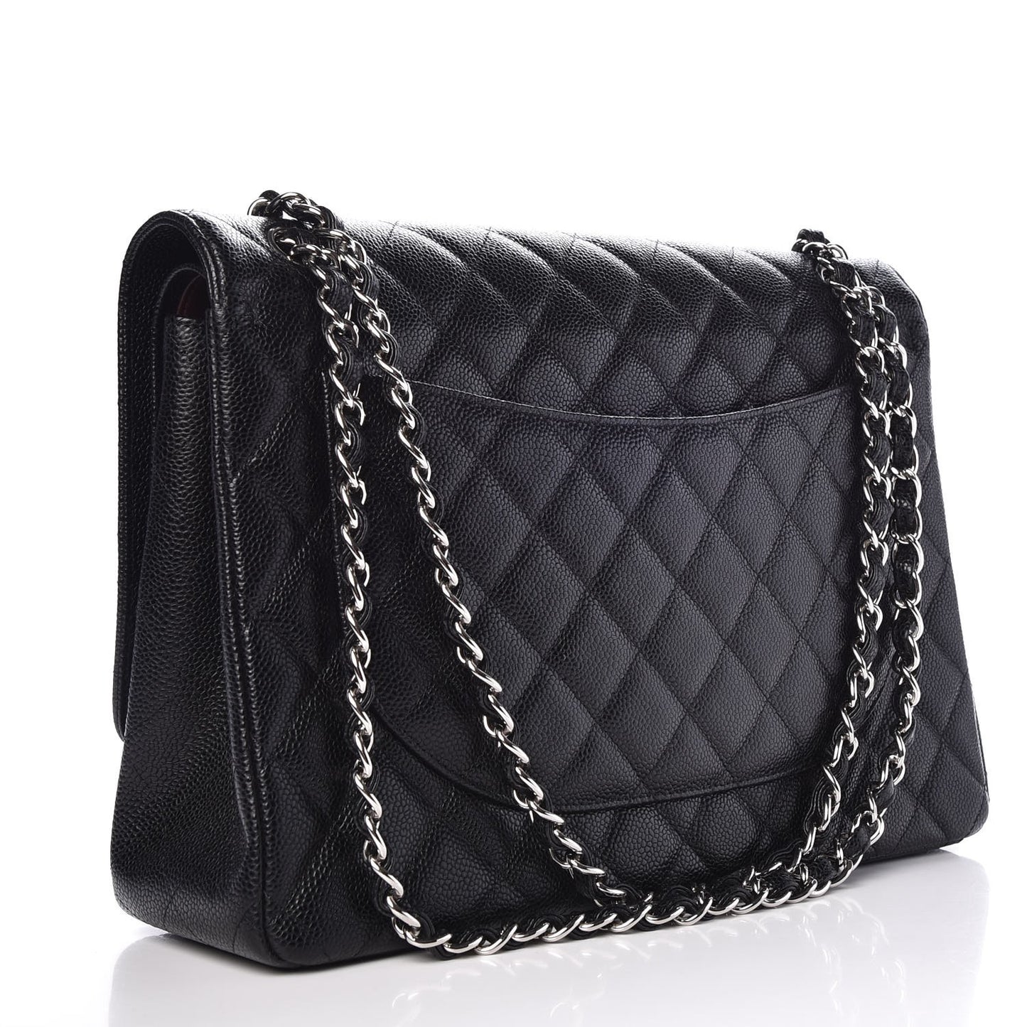 Caviar Quilted Maxi Double Flap Black