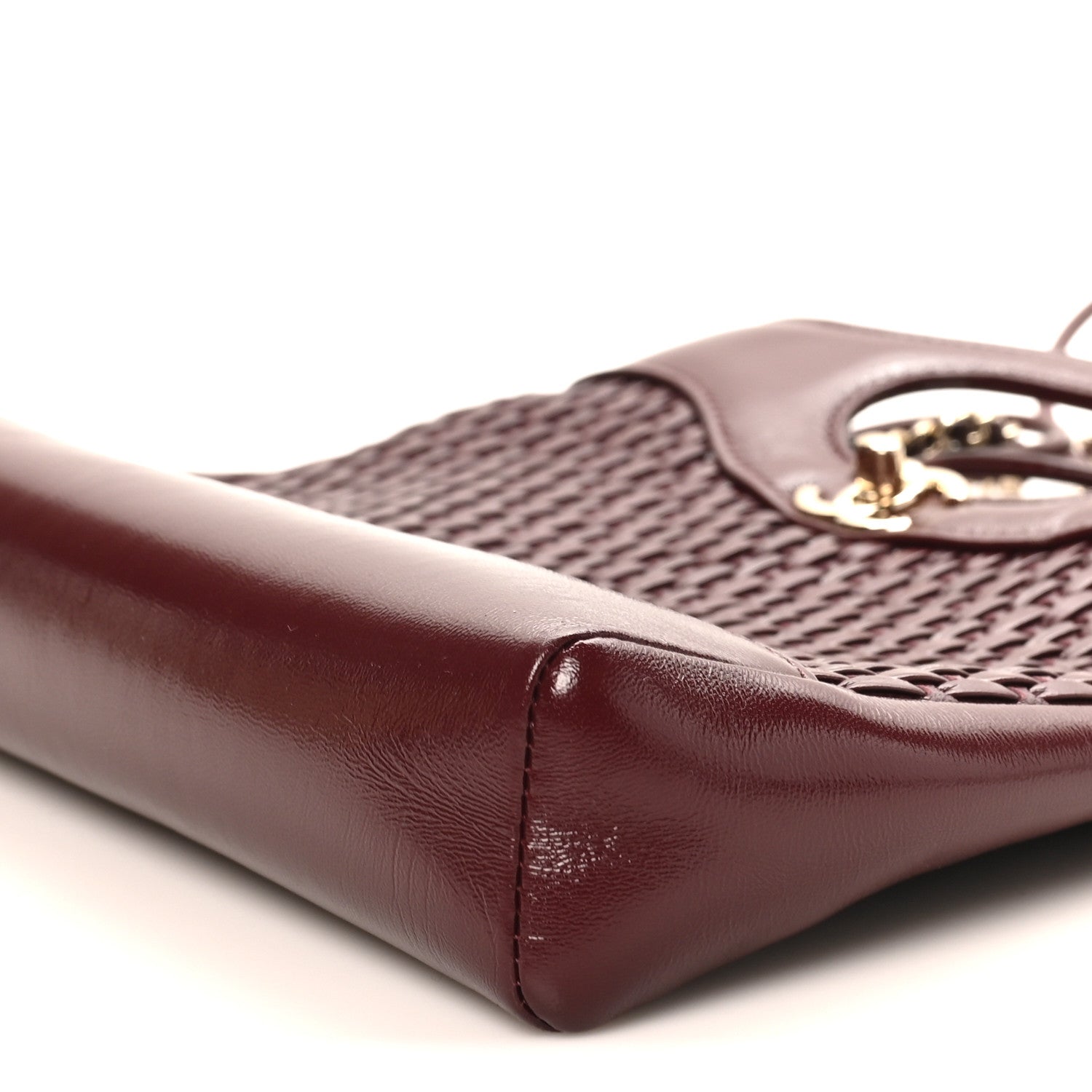 Chanel Shiny Lambskin Patent Calfskin Quilted Mini 31 Shopping Bag Dark Burgundy 10 of 10