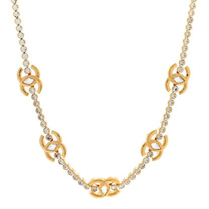 Chanel Metal Crystal CC Marquise Choker Gold 1 of 4