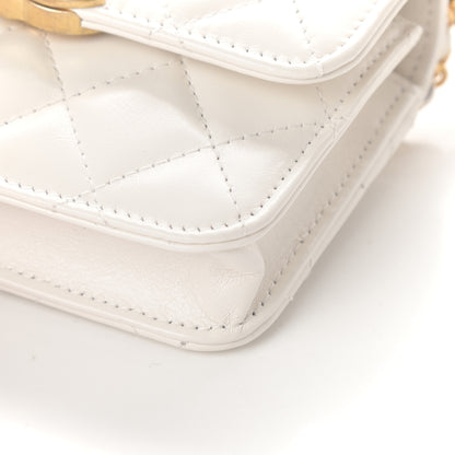 Chanel Calfskin Quilted Perfect Fit Coin Purse With Chain White 10 of 10