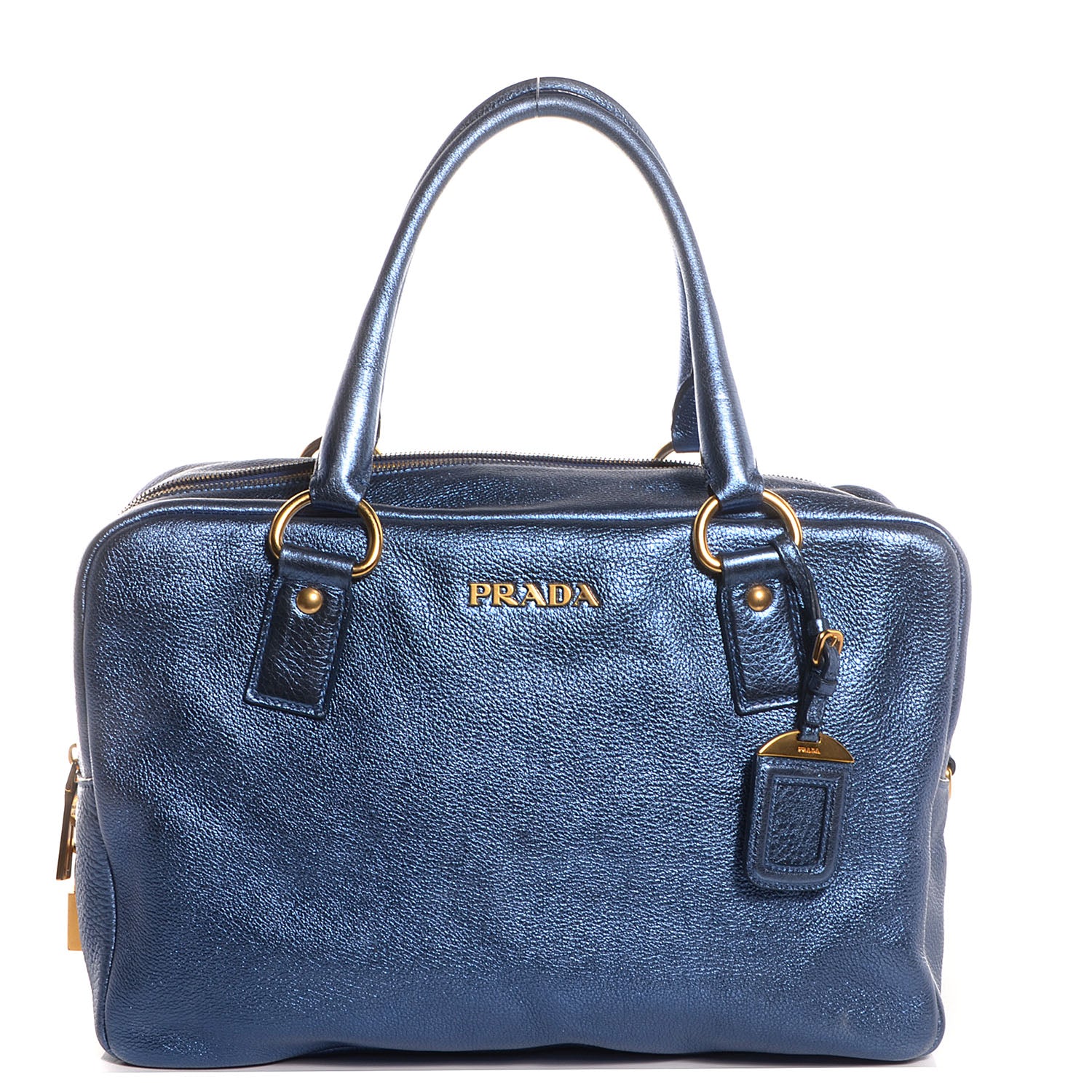 Prada Vitello Daino Satchel Denim Mordore 1 of 12