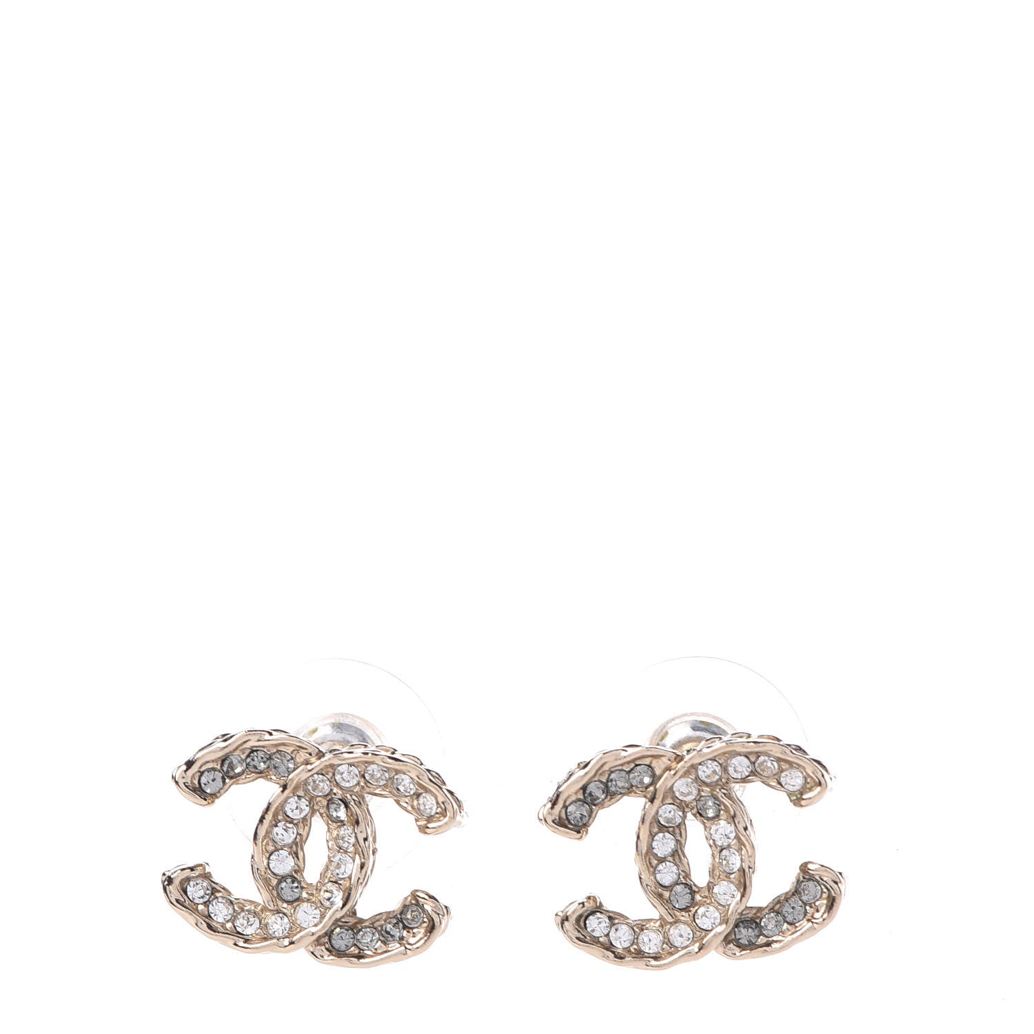 Chanel Crystal CC Earrings Gold 1 of 4
